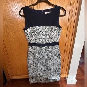 Tory Burch dark blue tweed shift dress size 2